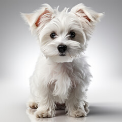 cute white maltese dog