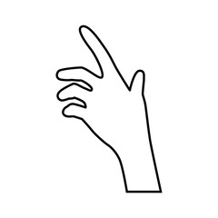 Hand symbol icon vector. Hand illustration sign. Symbol shown by the hand sign.