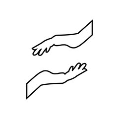 Hand symbol icon vector. Hand illustration sign. Symbol shown by the hand sign.