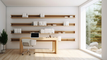 Fototapeta premium modern home office interior with desk