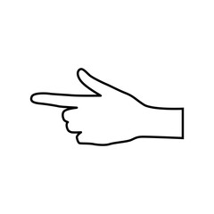 Hand symbol icon vector. Hand illustration sign. Symbol shown by the hand sign.