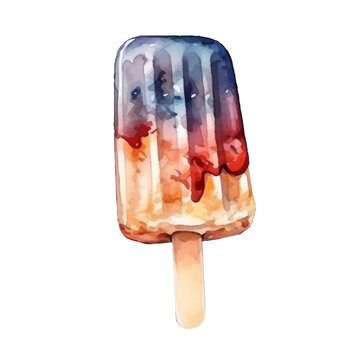ice cream watercolor illustration, generative AI