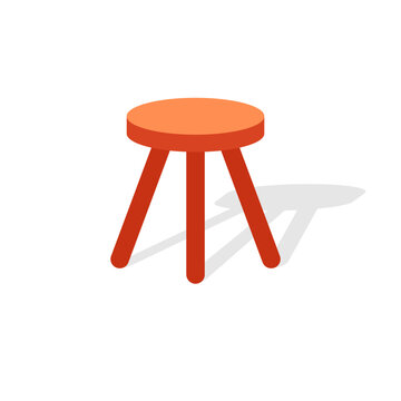 Three legged stool icon. Clipart image isolated on white background
