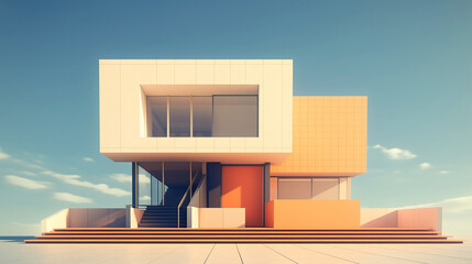 Modern and contemporary bulding made from glass and metallic materials eficient and luxury designed 