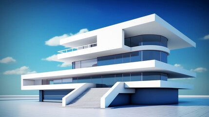 Obraz premium Modern and contemporary bulding made from glass and metallic materials eficient and luxury designed 