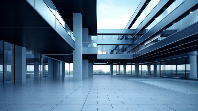 Modern and contemporary bulding made from glass and metallic materials eficient and luxury designed 