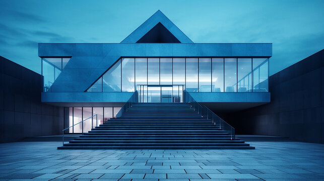 Modern and contemporary bulding made from glass and metallic materials eficient and luxury designed 