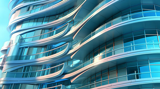 Modern and contemporary bulding made from glass and metallic materials eficient and luxury designed 