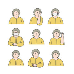 女性のビジネスパーソンのイラスト表情セット