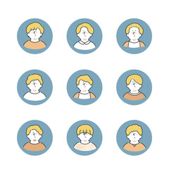 男性のシンプルなアイコンイラストセット