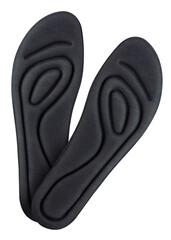 2 Insoles for shoes memory foam isolated on transparent background PNG cut out