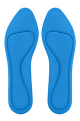 Blaue Einlegesohlen für Schuhe Memory Foam und Hintergrund transparent PNG cut out