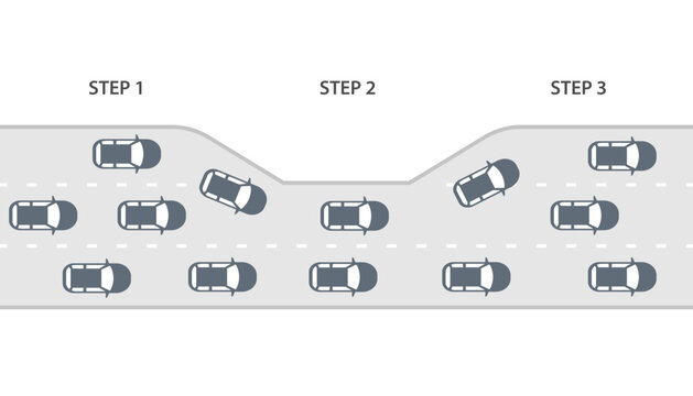 Traffic jam bottleneck diagram slide template. Clipart image