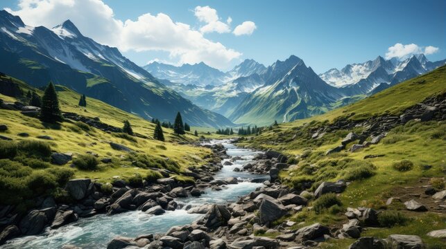 Beautiful sunshine over the mountains