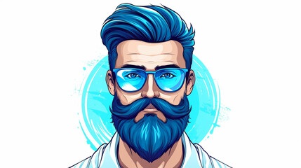 Movember. Trendy hipster man with glasses and beard.