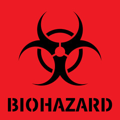 Red Biohazard warning sign image. Clipart image - 646740059