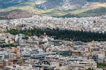 Naklejka premium Aerial cityscape view of Athens Greece