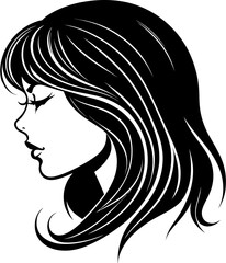 A stunning vector illustration of a young woman's face, exuding grace and beauty. This meticulously crafted artwork showcases intricate details, from flawless skin to captivating eyes and luscious hai