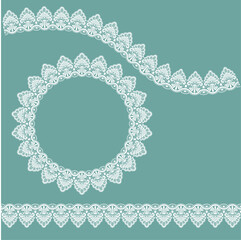 Illustrator用レース柄ブラシ①　ライン・フレーム