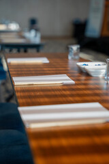 Obraz premium notebook and pen at table for education