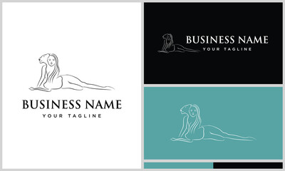 line art lioness logo design
