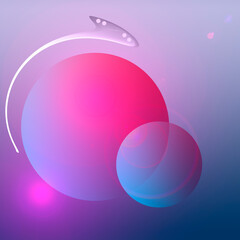 fantasy scene of spaceship in conceptual outer space sky. 3d illusion of planets. lighting lens flare effect of dimensions, depth, distance 