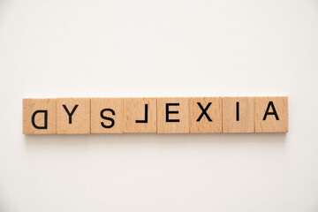 Dyslexia dysorder concept - letter on white background