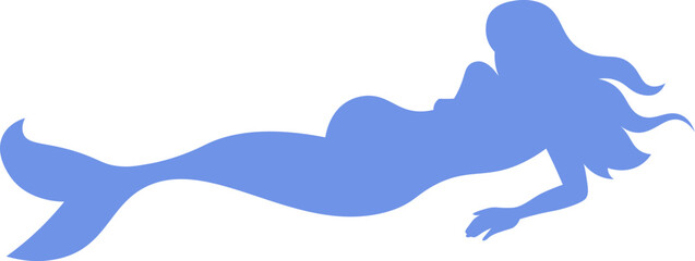 Lying Mermaid Silhouette