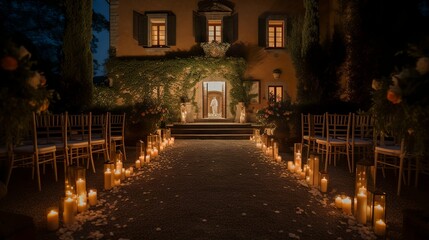 Fototapeta premium Luxury wedding decor in a vintage french mansion 