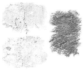 Grunge style urban weathered shabby white peeled painted concrete surface of the wall with holes, dirty and cracks macro PACK