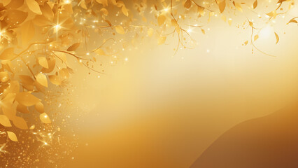 golden leaves background with glittering background