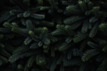 Fototapeta na wymiar Christmas fir tree branches banner background Generative AI
