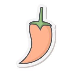 Orange Cayenne Pepper Healthy Vegetable Vegetarian Ingredients Sticker Bullet Journal