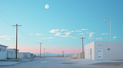 road to the city and sky