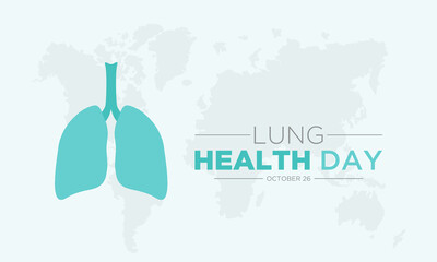 Lung health day. Vector illustration of world lung health day awareness poster with healthy lungs and inhaler.