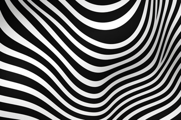 Trippy flat lines, digital background, minimalist, black and white colors