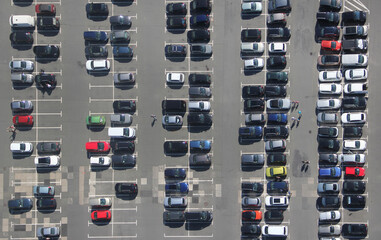 Aerial view of a parking lot in Jena, Germany