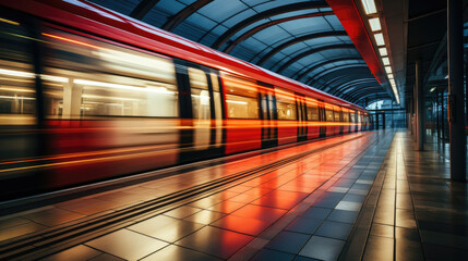 subway train in motion