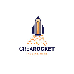 Pencil rocket logo vector - Design Icon illustration
