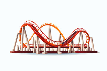 roller coaster vector flat minimalistic isolated illustration - obrazy, fototapety, plakaty