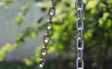 Steel chain links on a blurred background 4