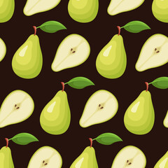 Vector seamless pattern with fruits