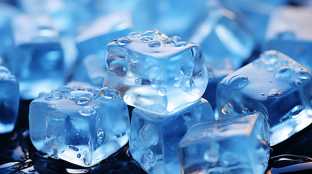 ice cubes on blue background UHD wallpaper Stock Photographic Image 