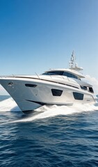 Fototapeta na wymiar luxury yacht in the sea, luxury travel boat on the sea, luxury yacht on the ocean, luxury traveling boat scene