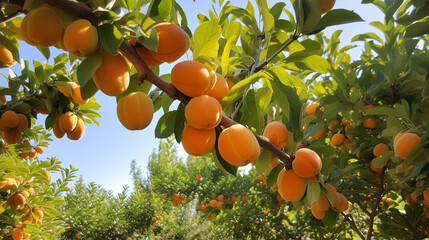 apricots on a branch
