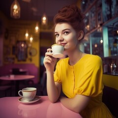 Photo session in a coffee shop
