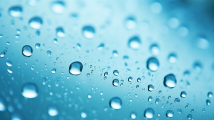 Water drops on the glass. Composition in blue tones