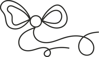 Bow With Ribbon Doodle