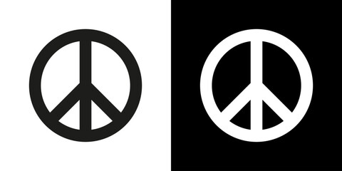 Peace symbol. Hippie vector icon. Peace sign. No war logo.