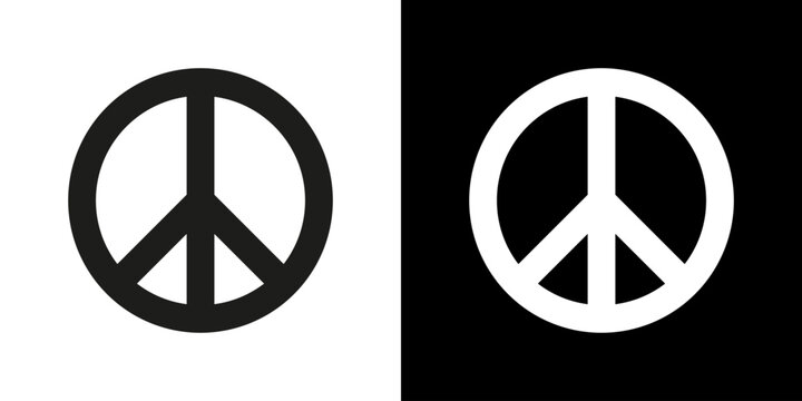 Peace symbol. Hippie vector icon. Peace sign. No war logo.